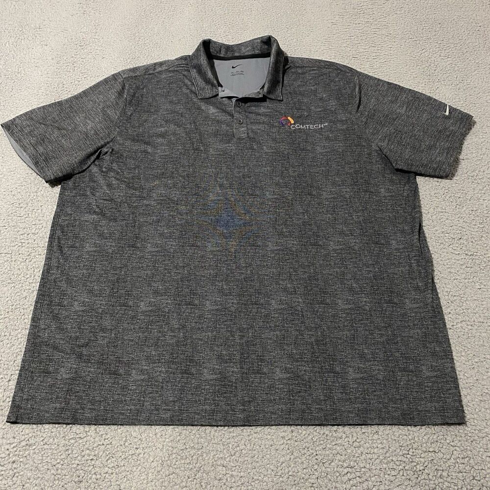 Comtech Telecommunications Polo Shirt Nike Men 2XL XXL Gray Employee Office Golf